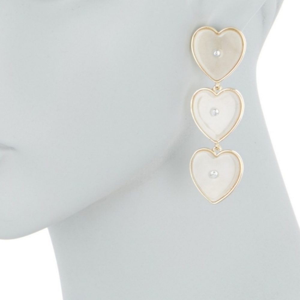 BaubleBar Heart Resin Drop Earrings